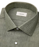 Verde Oliva Lino Made In Italy Shirt