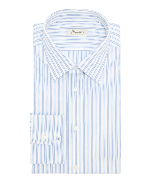 Chemise en coton à rayures bleu clair