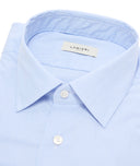 Chemise Repassage Facile Bleu Clair Rayures