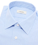 Camicia Azzurra in Popeline di Cotone Microquadretto