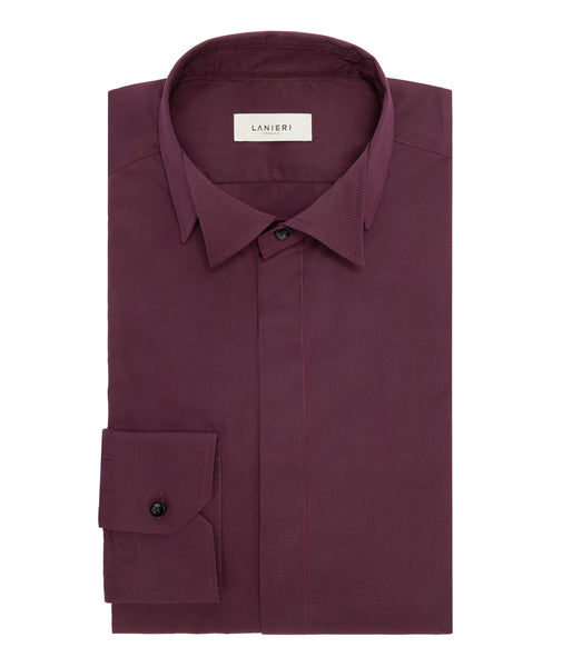 Chemise de cérémonie en coton bordeaux
