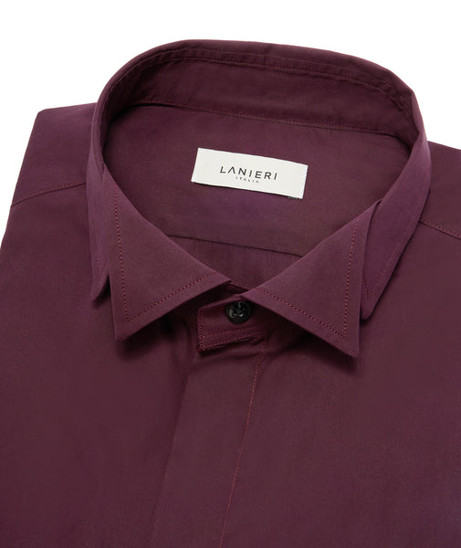 Chemise de cérémonie en coton bordeaux