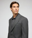 Traje hecho a medida para hombre gris en twill de lana