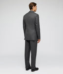 Traje hecho a medida para hombre gris en twill de lana